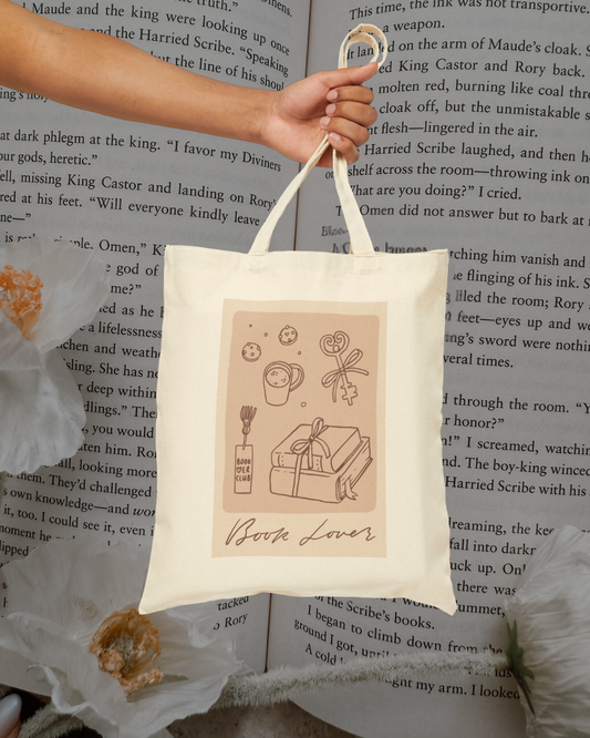 Book Lover Cotton Canvas Tote Bag